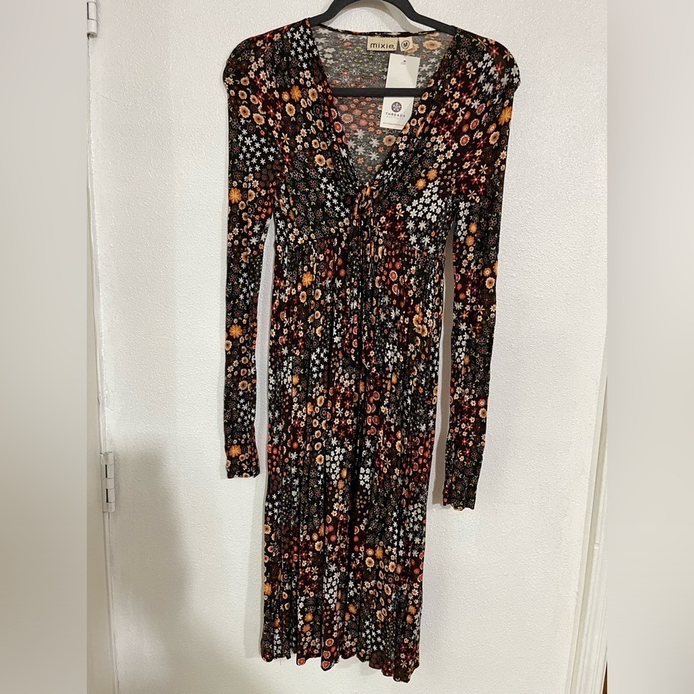 Mixie front dress summer Boho hobo festival size M NWT